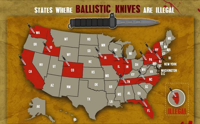 Несколько фактов о законах, регулирующих владение и ношение ножей в США