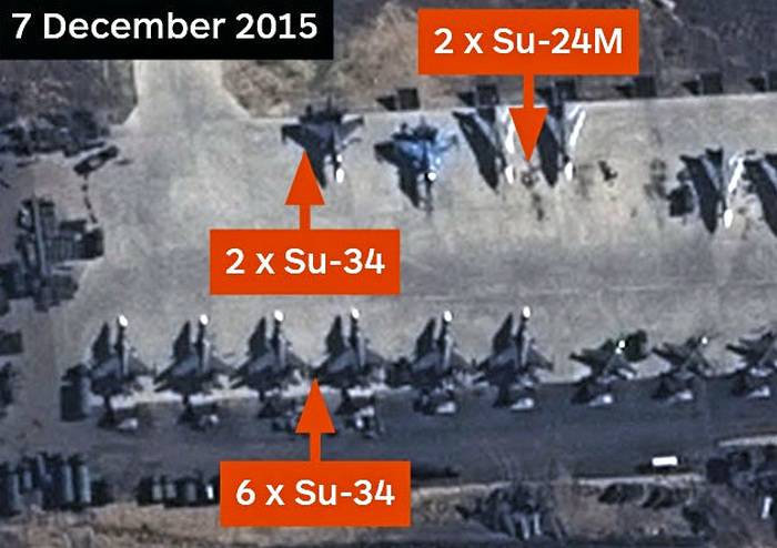 Россия перебросила в Сирию еще четыре бомбардировщика Су-34