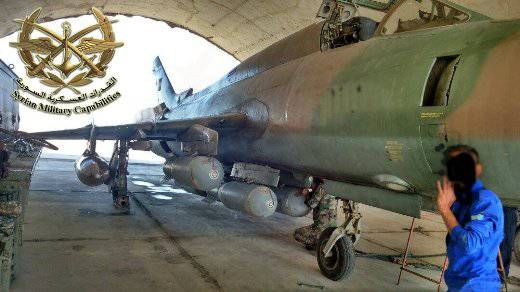 Сирийские Су-22М4 уничтожают террористов вакуумными бомбами