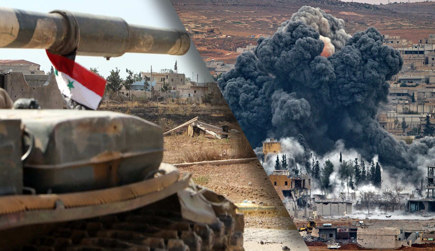 На юге Сирии штурмовики Асада намотали боевиков на гусеницы Т-90