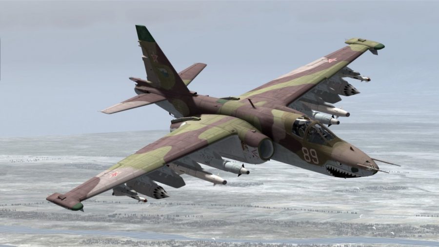 Су-25 стирают с лица земли бронетехнику «врага»: кадры из кабины