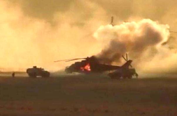 В Сирии потерян российский Ми-35М: кадры уничтожения