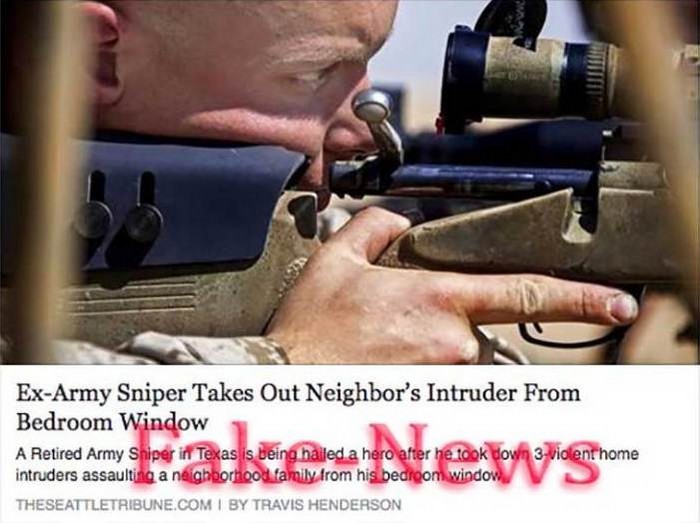 Новость о снайпере, который спас соседей от преступников, оказалась фейком