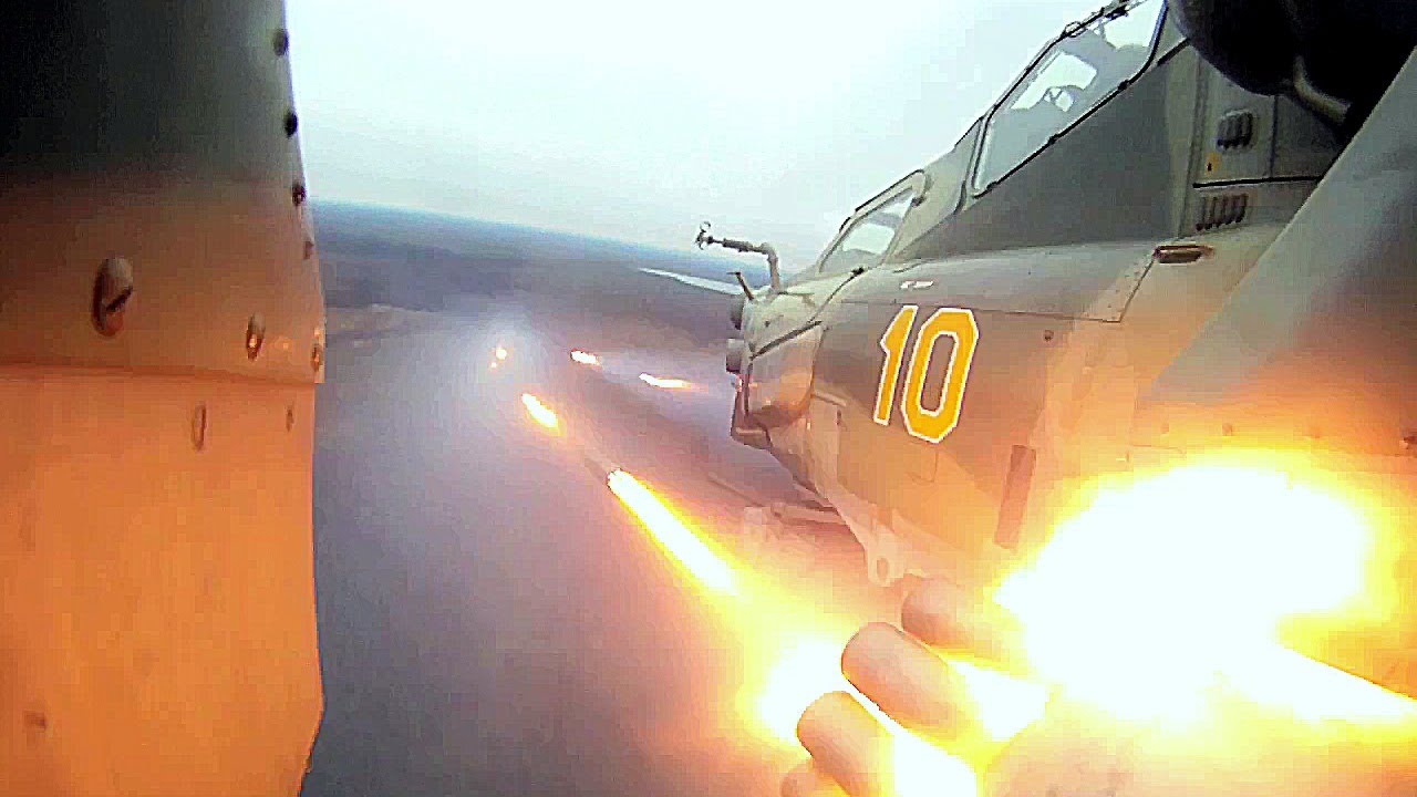 Сирийцы засняли работу НУРСами русских Ми-28 по террористам под Пальмирой