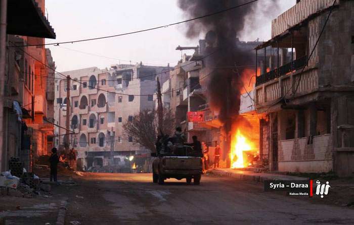 Тяжелые бои в сирийском городе Дераа