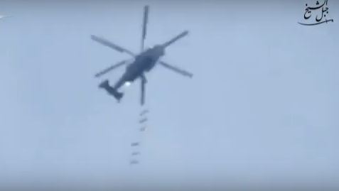 Сирийцы засняли работу вертолетов по позициям боевиков у границ с Израилем