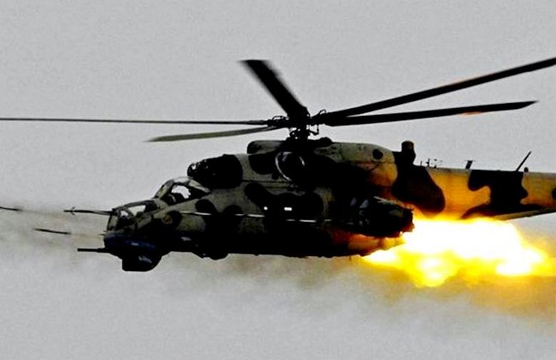 Убойная «карусель» в исполнении русских Ми-35 в Сирии попала на видео