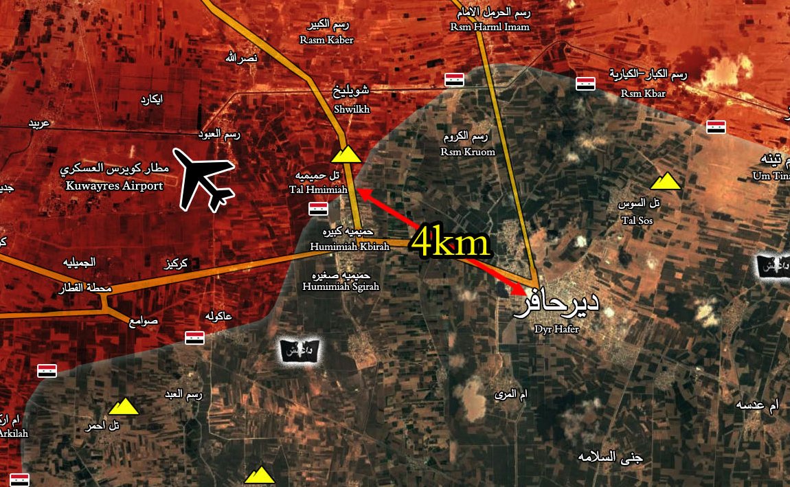 Сирийская армия начала наступление на Дейр Хафер в провинции Алеппо
