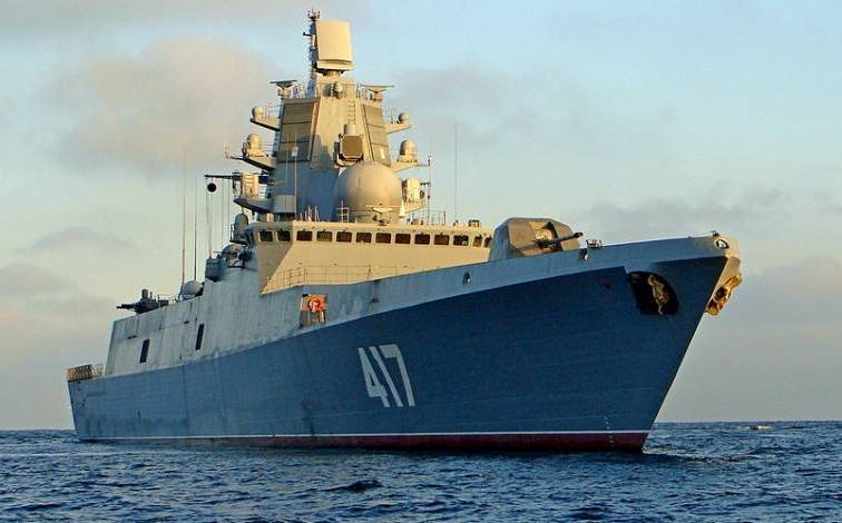 Новейший фрегат «Адмирал Горшков» вышел на стрельбы