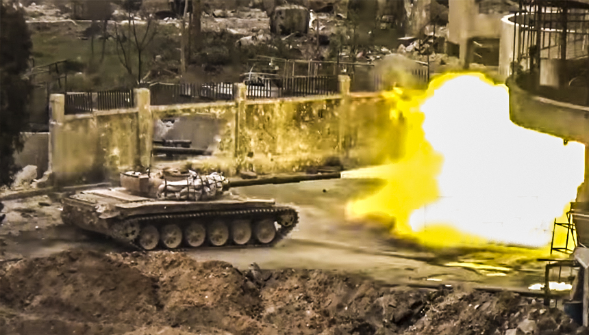 Битва за Дамаск: сирийцы засняли городской бой Т-72 в Джобаре