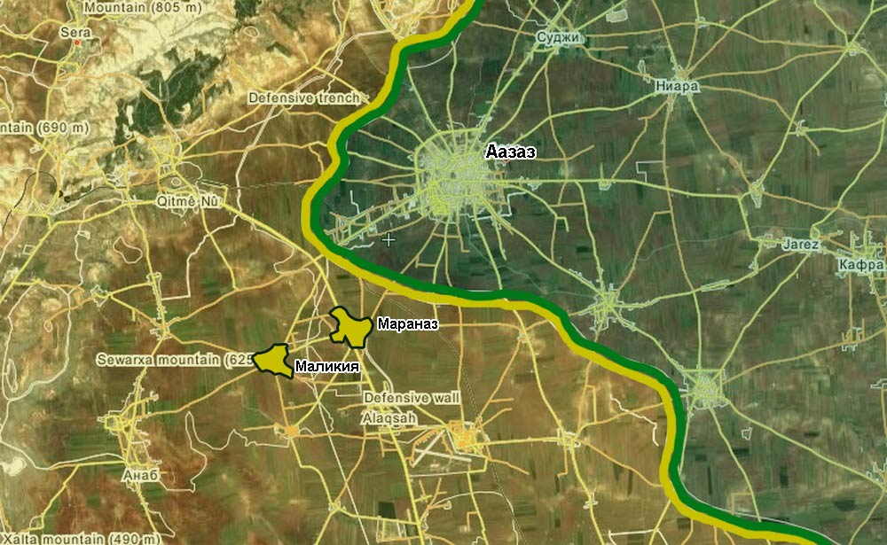 Турецкая армия пытается атаковать курдов в районе города Аазаз