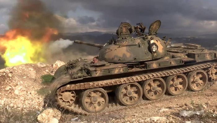 Боевики засняли, как Т-55 мощным выстрелом разгромил пулеметное гнездо САА