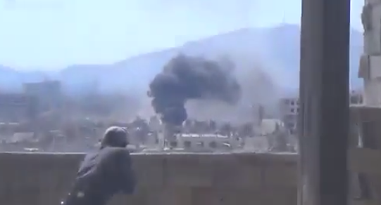 Отчаянная атака на 105-ую бригаду в Дамаске: удар СПГ-9 и пылающий танк САА