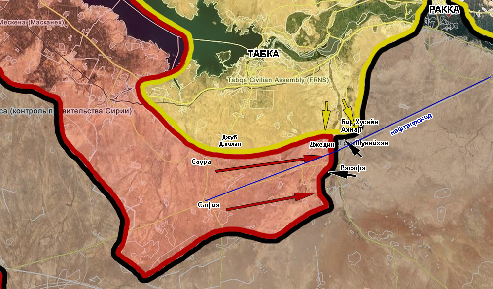 Армия Сирии пытается отрезать СДС от нефтепровода на юге провинции Ракка
