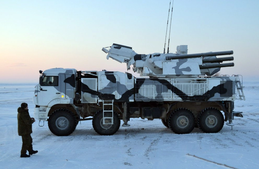 Русские зенитчики четко отработали стрельбу из «Панциря» в Арктике