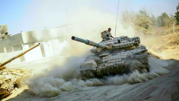 Появились кадры, как Т-72 САА ушел от смертельной ловушки боевиков в Гуте