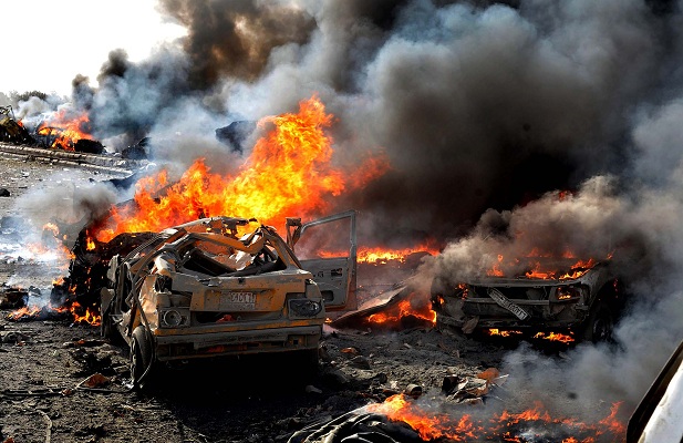 Выжженый джихад-мобиль и обугленные тела: САА засняли последствия погони