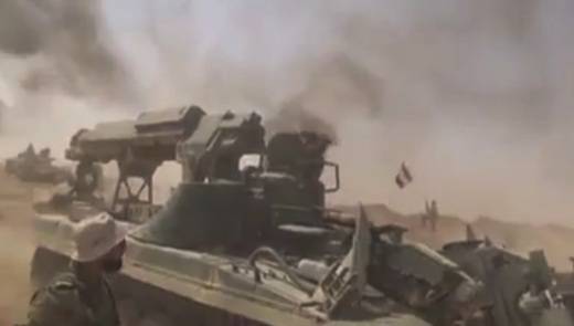 В Сирии русские ИМР-2 "прогрызали" дорогу наступающим танкам