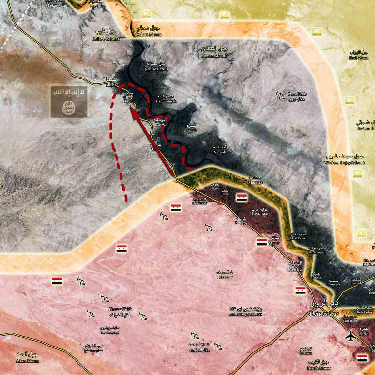 Сирийская армия наступает от Дейр-эз-Зора в сторону границы с Раккой