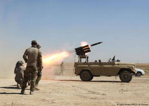 Боевиков выжигают антитеррористические ракетные "УАЗы"