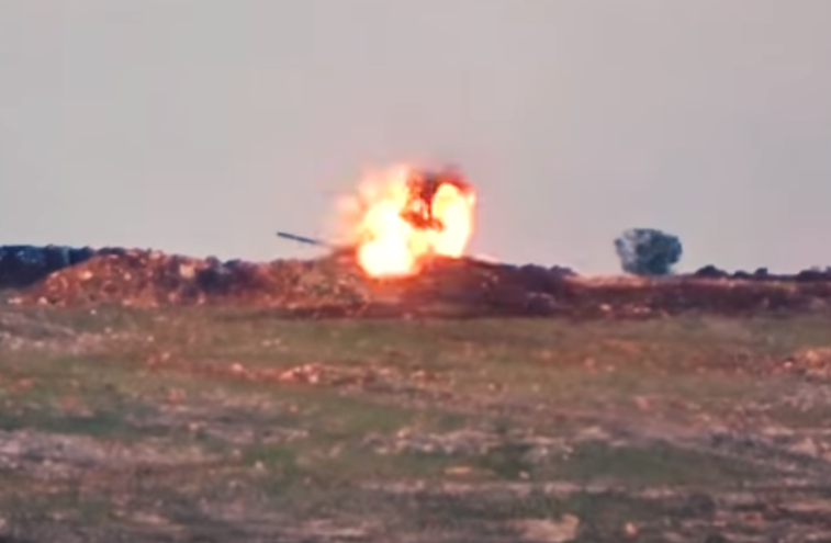 Проверка на прочность ПТУРом: удар по танку Т-90 в Алеппо попал на видео