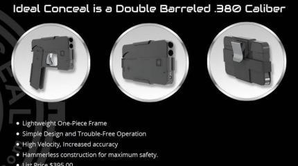 Ideal Conceal: двуствольный пистолет, замаскированный под смартфон Ideal Conceal: двуствольный пистолет, замаскированный под смартфон