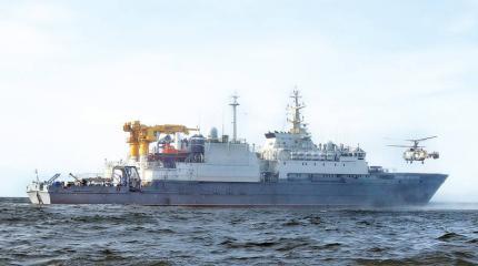 Новейшее спасательное судно ВМФ России «Игорь Белоусов» успешно произвело первое погружение водолазного колокола на глубину 450 метров в Атлантике Новейшее спасательное судно ВМФ России «Игорь Белоусов» успешно произвело первое погружение водолазного колокола на глубину 450 метров в Атлантике