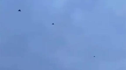 Появилось видео пролета группы из семи "Гераней"