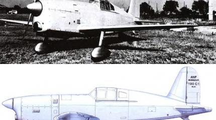 Опытный легкий истребитель ANF-Mureaux 190 C1. Франция Опытный легкий истребитель ANF-Mureaux 190 C1. Франция