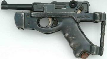 Складной приклад Benke-Thiemann для пистолета Люгера