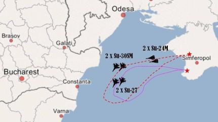 Самолеты ВКС РФ произвели условное уничтожение эсминца США в Черном море