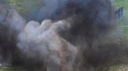 Пораженный беспилотником украинский Ан-2 выпустил гигантское кольцо дыма