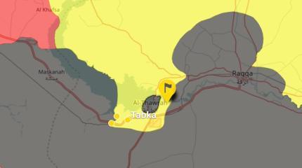 Курды полностью блокировал город Табка западнее Ракки