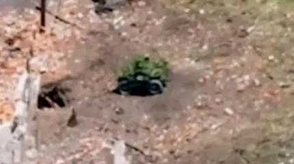 Взрыв наземного дрона-камикадзе "Крот" похоронил под землей боевиков ВСУ Взрыв наземного дрона-камикадзе "Крот" похоронил под землей боевиков ВСУ