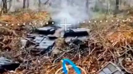 Сразу два танка Т-64БВ были сожжены дронами "КВН" в одном месте