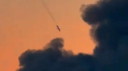 Круто пикирующую на цель крылатую ракету Х-101 сняли на видео