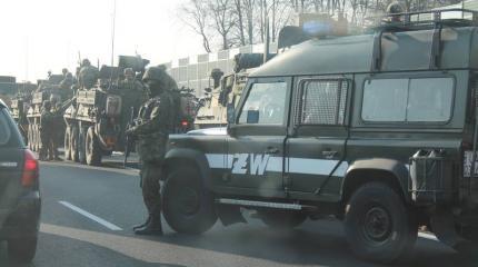 В Польше в Люблине произошло ДТП с участием американской военной бронемашины