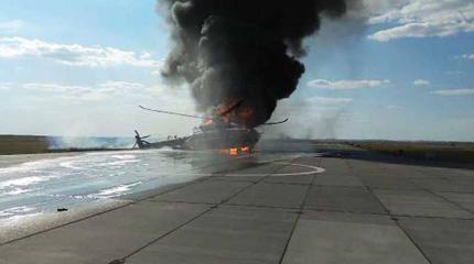 Появилось видео жесткой посадки вертолета Ми-8 в Саратовской области