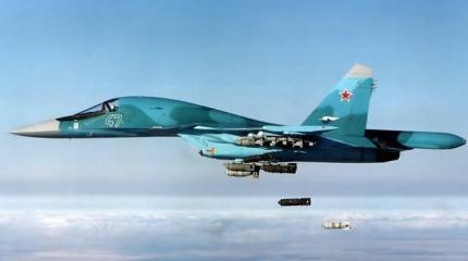 Российский Су-34 нанесен удар по позициям полевой артиллерии боевиков Российский Су-34 нанесен удар по позициям полевой артиллерии боевиков