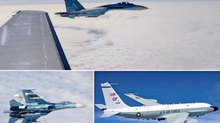 Су-27 показал RC-135 своё вооружение, а не фигуру высшего пилотажа