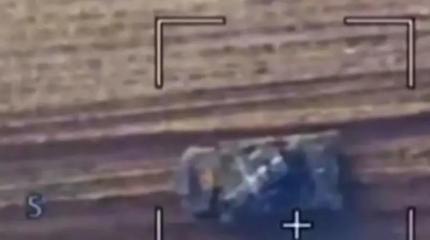 Германский "зенитный танк" Gepard "Ланцет" превратил в груду горящего лома