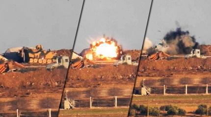 Боевики засняли ракетное уничтожение турецкой амфибии под Аль-Бабом Боевики засняли ракетное уничтожение турецкой амфибии под Аль-Бабом