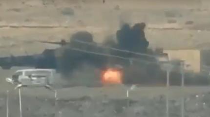 Косые бармалеи ИГ безуспешно поливают вертолет САА из СПГ-9 Косые бармалеи ИГ безуспешно поливают вертолет САА из СПГ-9