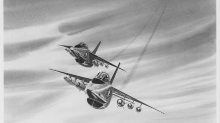 Проект истребителя-бомбардировщика Northrop N-102 Fang. США Проект истребителя-бомбардировщика Northrop N-102 Fang. США
