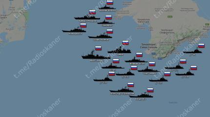Показана концентрация российских боевых кораблей у берегов Крыма