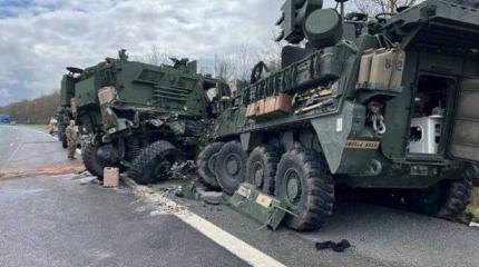 В аварии сильно поврежден новейший штатовский M-SHORAD на базе БТР Stryker