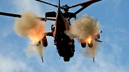 Ночной удар Ка-52 ракетами «Вихрь» по боевикам попал на видео Ночной удар Ка-52 ракетами «Вихрь» по боевикам попал на видео