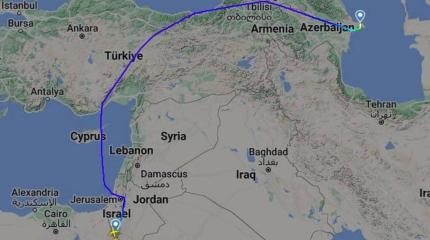Фиксируются многочисленные перелеты транспортников из Израиля в Азербайджан