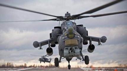 Штурмовые вертолеты РФ провели учения в ЮВО