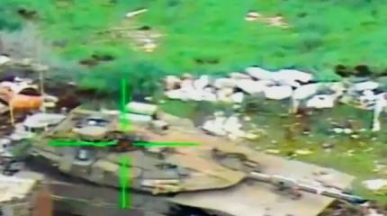 Активная защита Trophy не спасла экипаж танка Merkava Мк4М от удара в люк